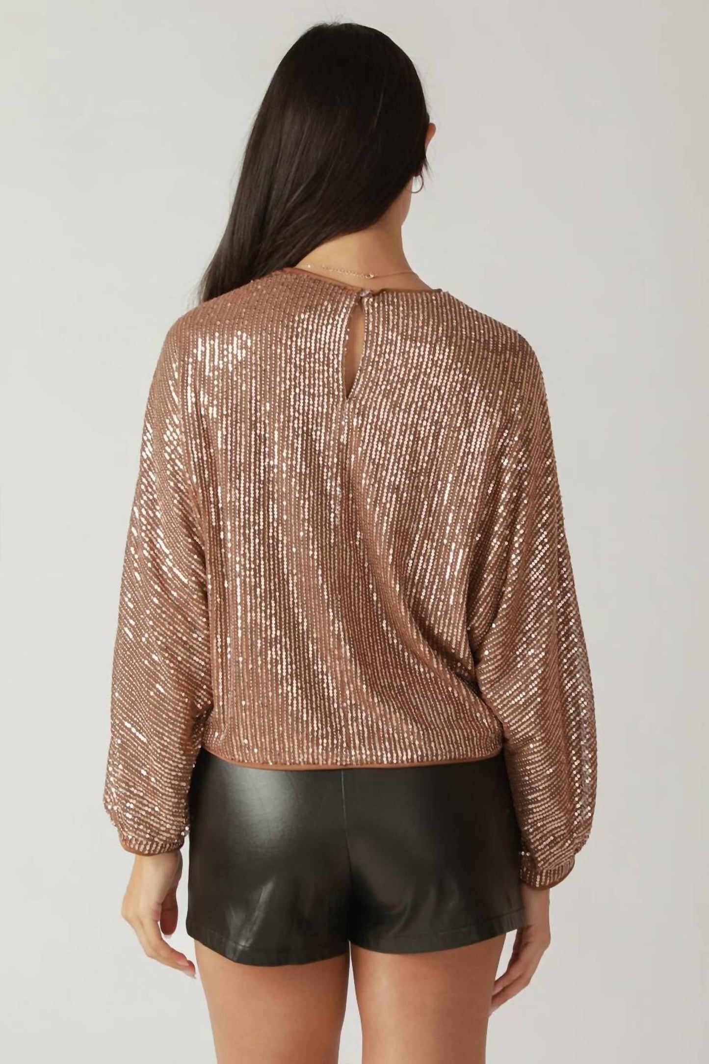 Flying Tomato - Sequin Long Sleeve Top
