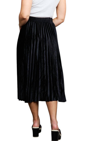 Ninexis - Accordion Pleated Flowy Midi Skirt