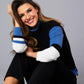 Angel Apparel - Stripe Sleeve Mock Neck Sweater