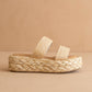 Oasis Society - Women Marley Basket Woven Double Strap Platform Slide