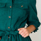 Entro - Corduroy Belted Dress