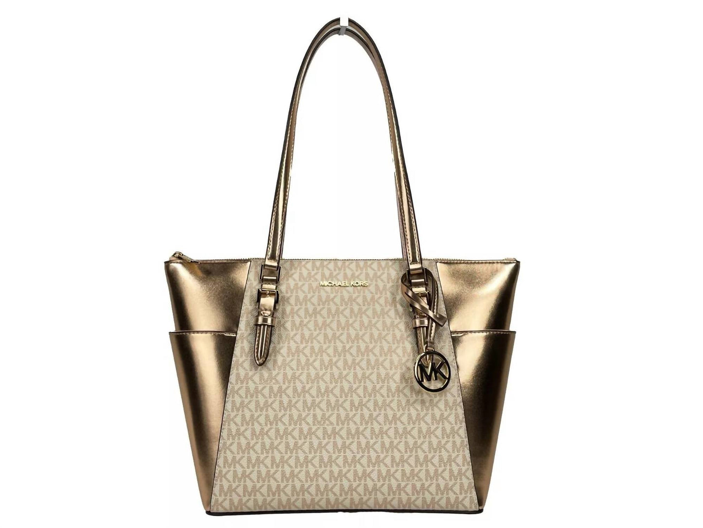 Michael Kors - Women's Charlotte Leather Top Zip Tote Bag Purse Large