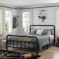 Metal Bed Frame, Full Size with Headboard and Under Bed Storage
