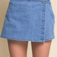 42Pops - Snap-on Button Denim Skorts