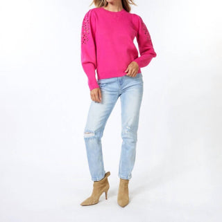 Esqualo - Eyelet Puff-sleeve Sweater