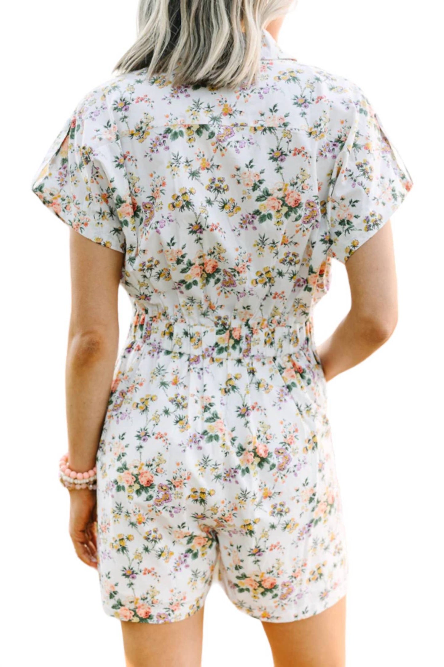 Entro - Floral Button Up Skort Romper