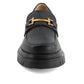 Andrea - Women's Black Penny Loafers With Golden Ornament
