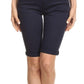 Enjean - Women's Classic Rolled Solid Bermuda Shorts