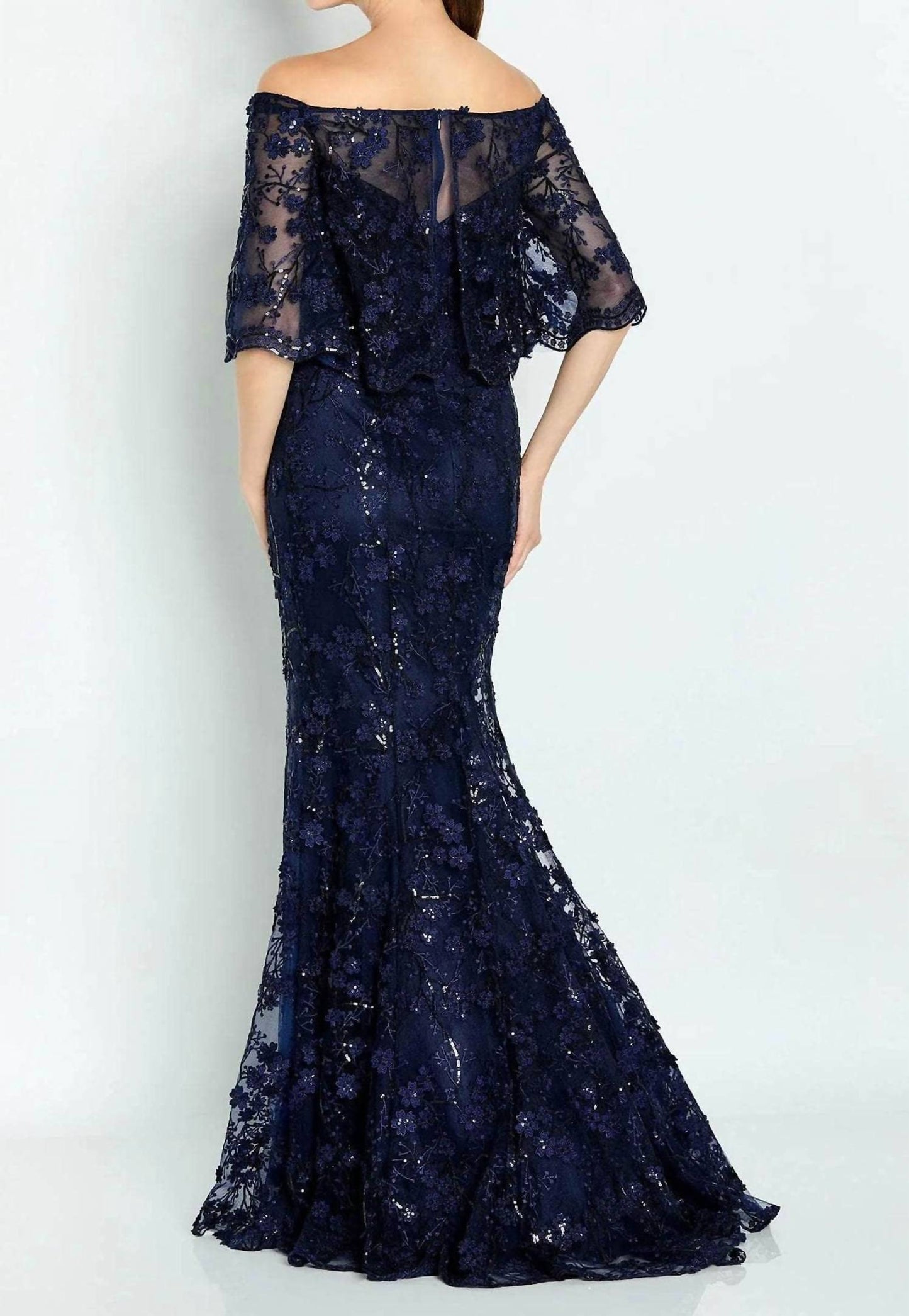 Cameron Blake - Off Shoulder Floral Lace Mother of the Bride Dress