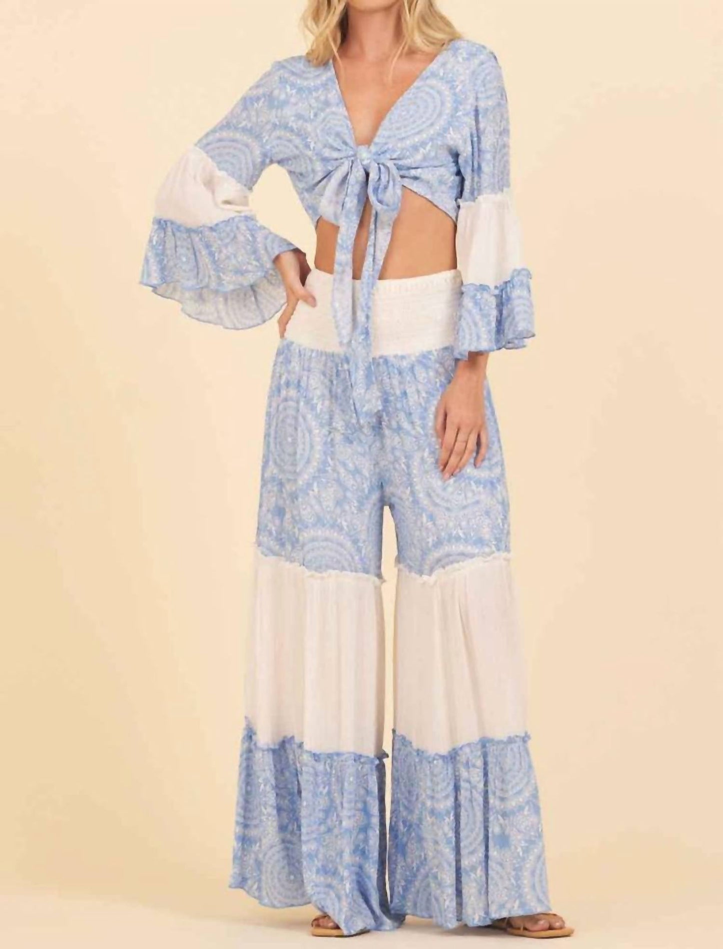 Vintage Havana - Oia By Sunset Wide Leg Pants