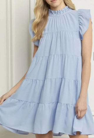 Entro - Mock Neck Ruffle Dress