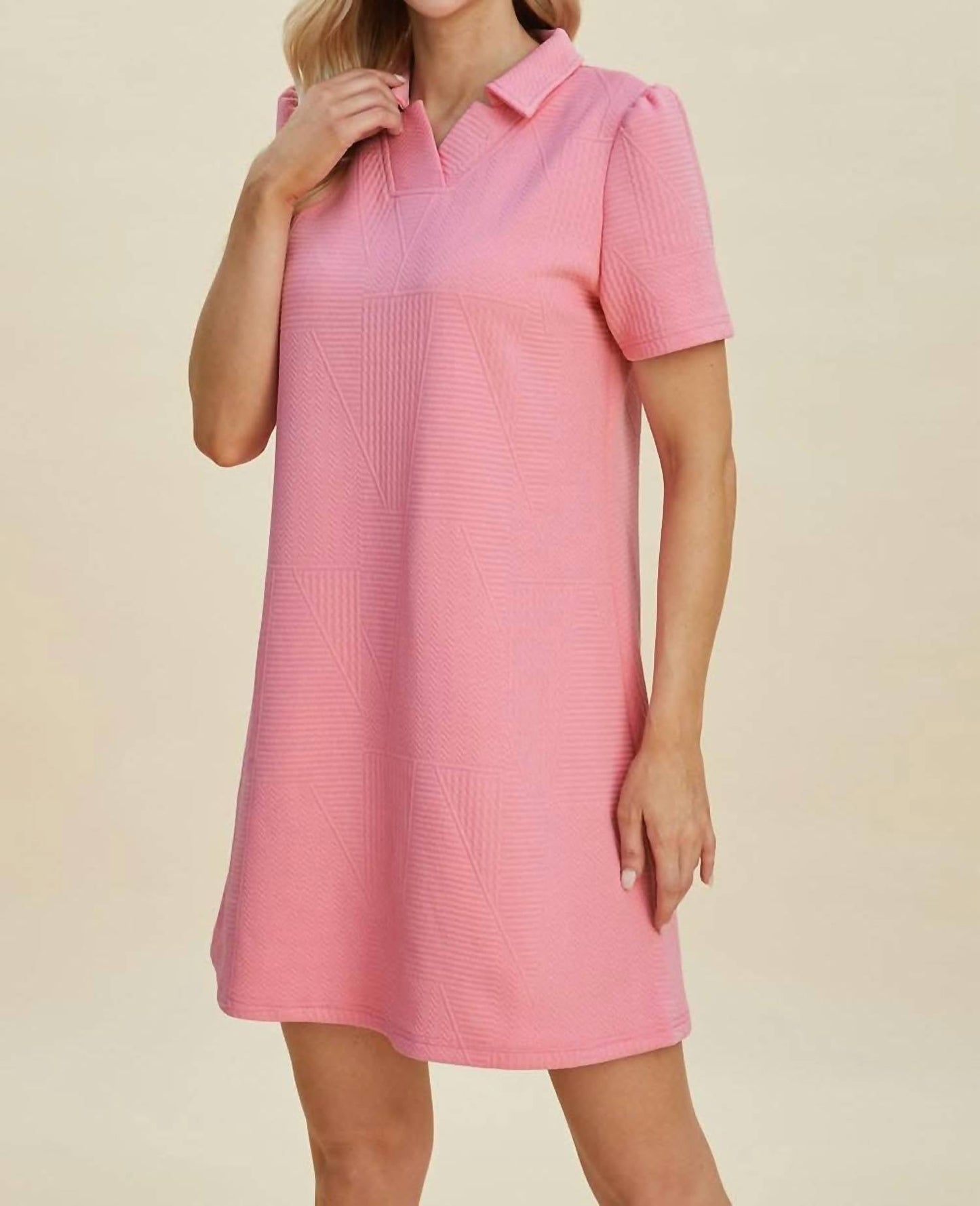 Double Take - Textured Short Sleeve Dress