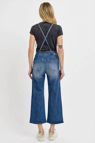 Risen - Knotted Strap Denim Overalls
