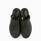 All Black - Women's Raffia Round Lugg Mule