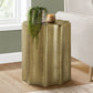 Drum Accent Side Table, Stylish Scalloped Design