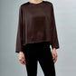 Insight - Satin Scoopneck Solid Blouse