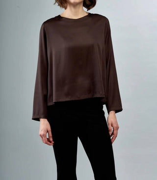 Insight - Satin Scoopneck Solid Blouse