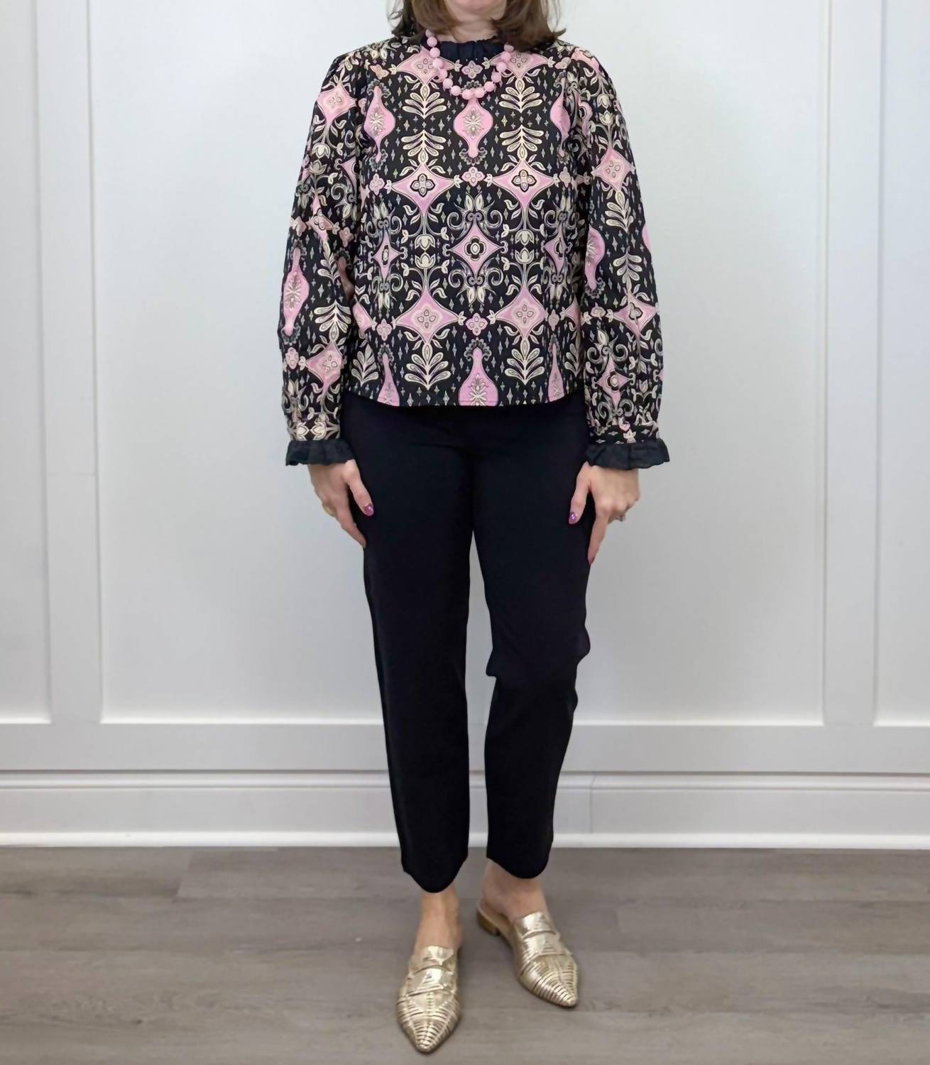 &Merci - Evelyn Scroll Ruffle Blouse