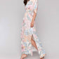 Charlie B - Printed Dolman Sleeve Maxi Dress With Side Slits