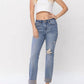 Judy Blue - Destroyed Knee & Cuffed Boyfriend Jeans