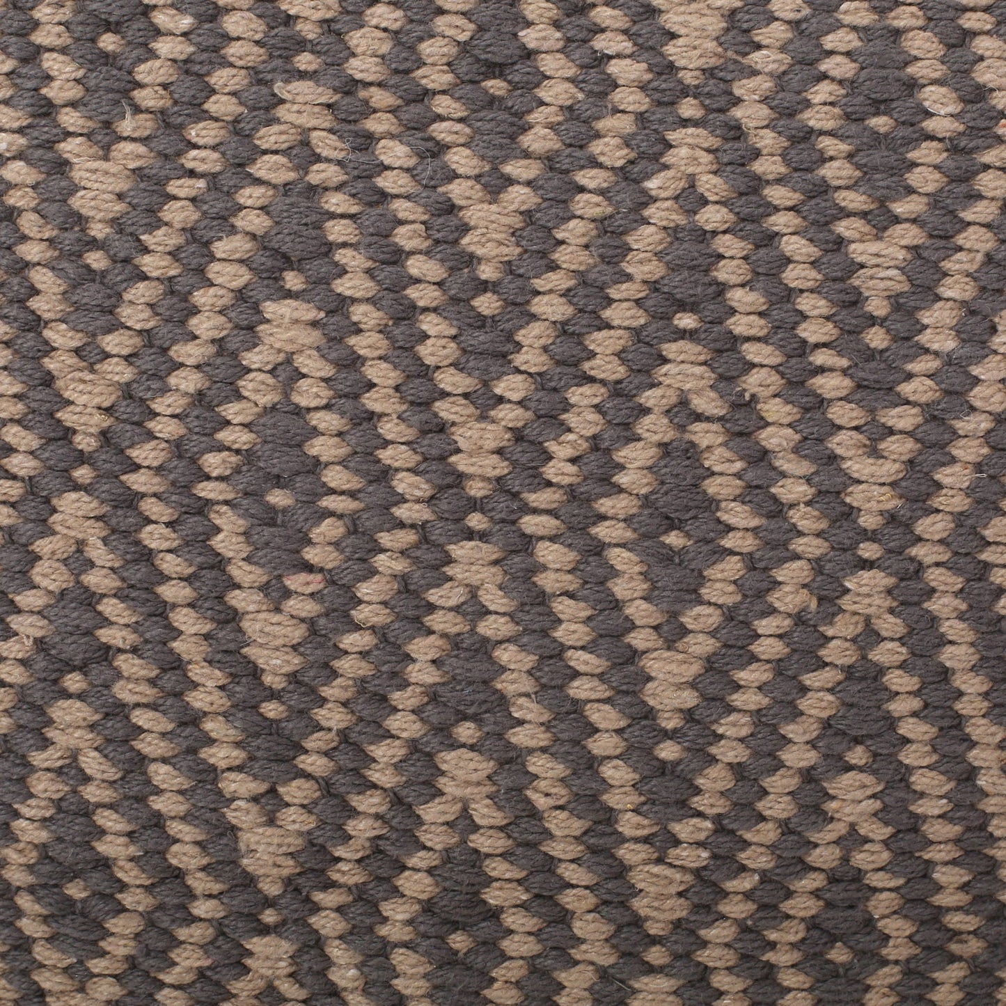 Amuleto Hand Loomed Cotton Pouf - Dark Gray / Brown