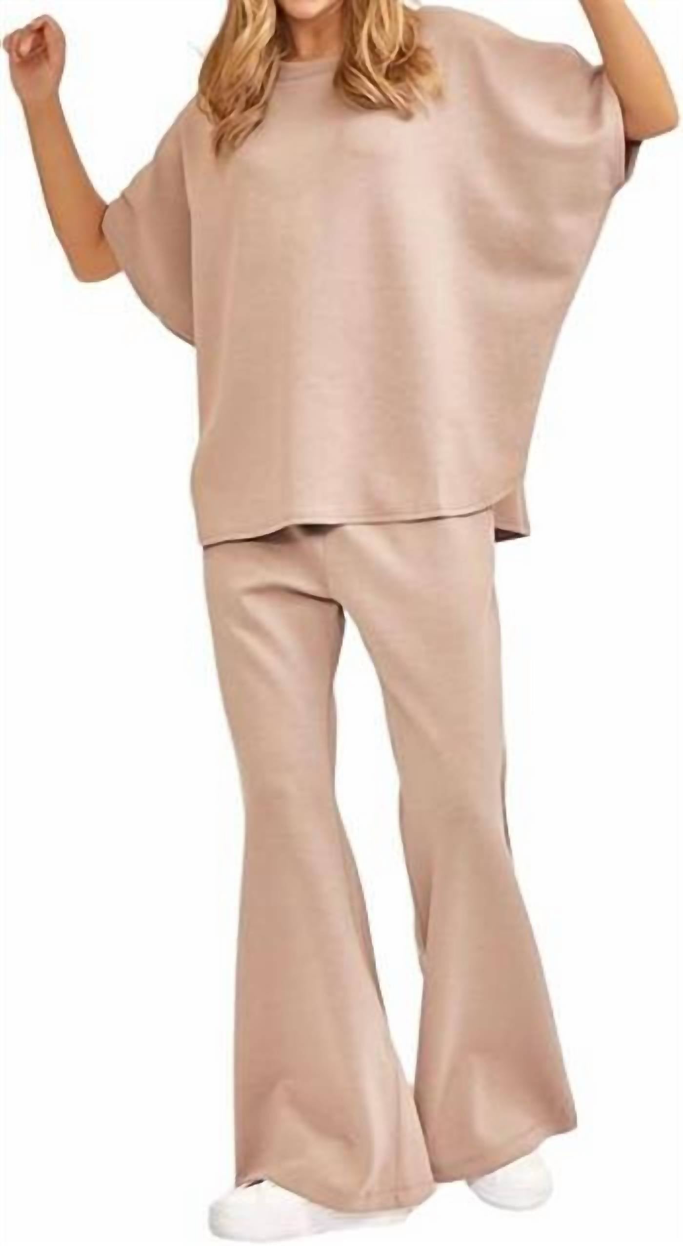 Dear Scarlett - Paris Short Sleeve Top With Pants Travel Set