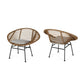 Cordella Outdoor Woven Wicker Chairs with Cushions Set of 2