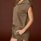 Papermoon - Half Zip Cropped Sweatshirt And Shorts Set