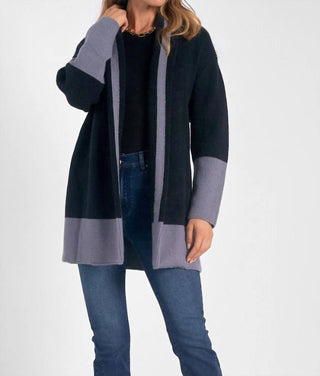 Elan - Belted Color Block Cardigan