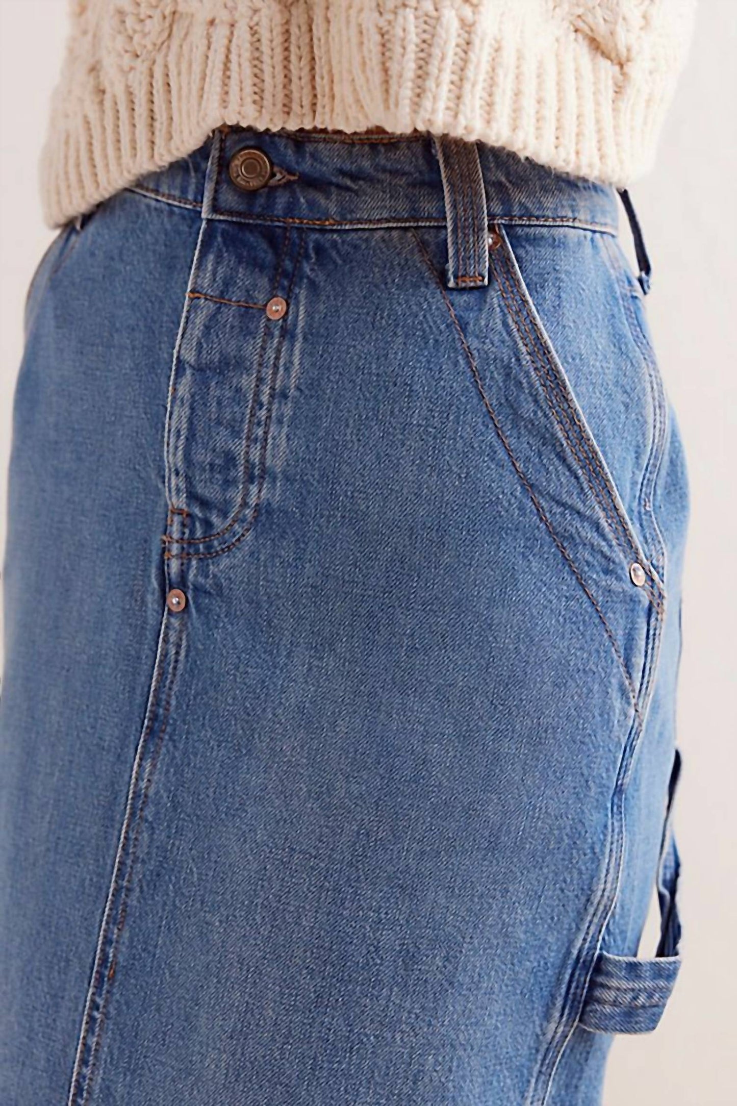 Free People - Francisco Denim Maxi Skirt