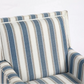 Upholstered Accent Chair with Striped Linen Fabric and Nailhead Trim