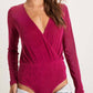 Free People - Turnt Long Sleeve V-neck Bodysuit