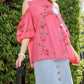 Umgee - Floral Embroidered Peasant Top