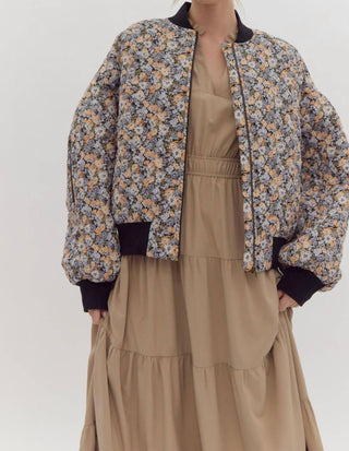 Entro - Look Out For You Floral Quilted Bomber Jacket