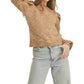 &Merci - Ruffled Shoulder Mix Knit Sweater
