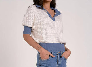 Elan - Trim Crocheted Sweater