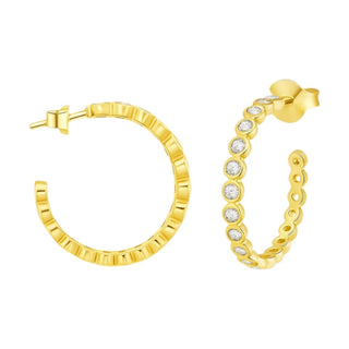 Allyanna Gifts - Women's Moissanite Bubble Nickel Open Hoop Earrings