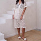 Saachi - V-neck Tie-front Crochet Cover Up
