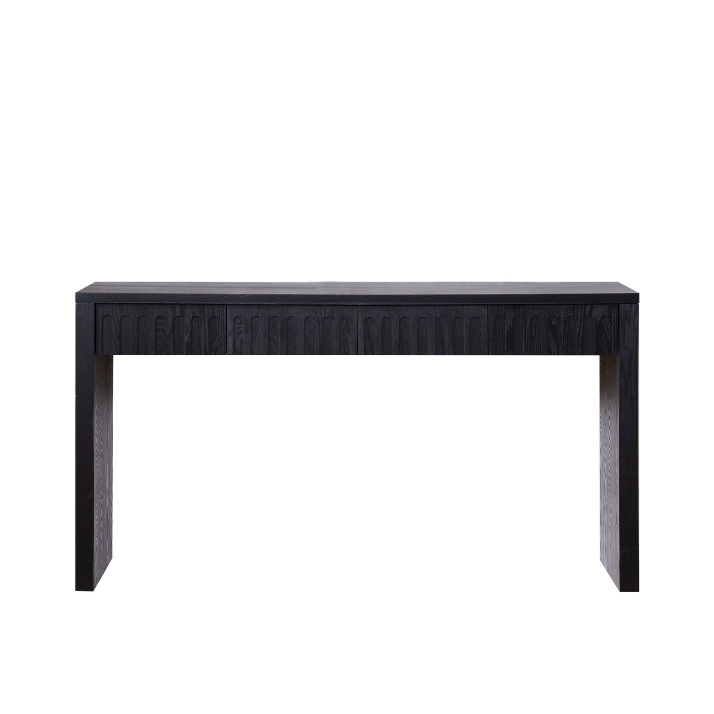 Modern Black Console Table with 4 Drawers – 59.2" Entryway Table with Storage