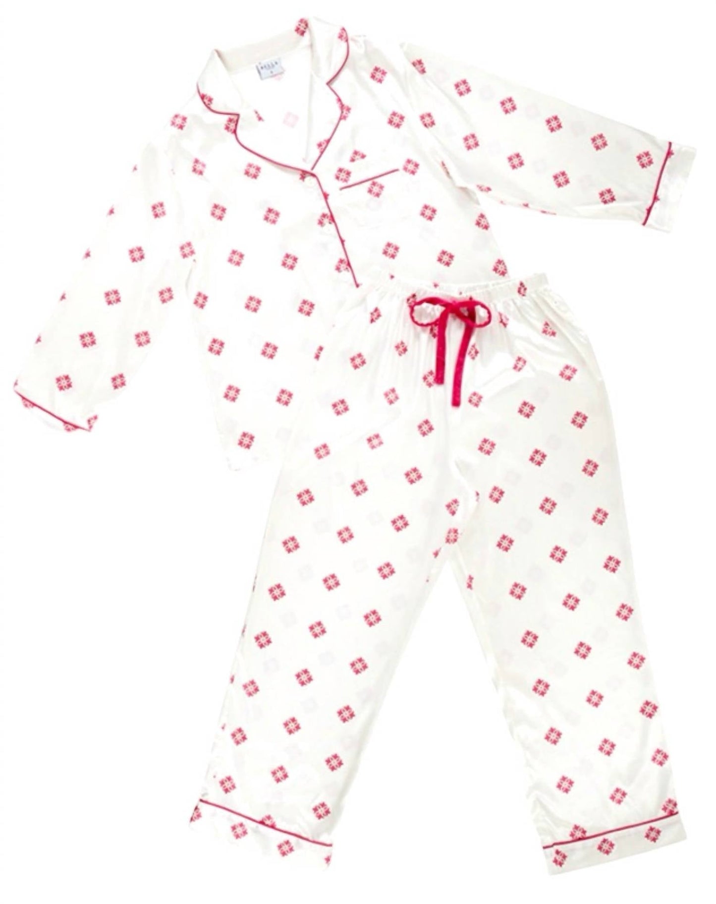 Bella Sleep + Spa - Women's Long Sleeve Satin Two Piece Pajama Set