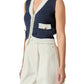 2.7 August Apparel - Contrast Sleeveless Knit Vest