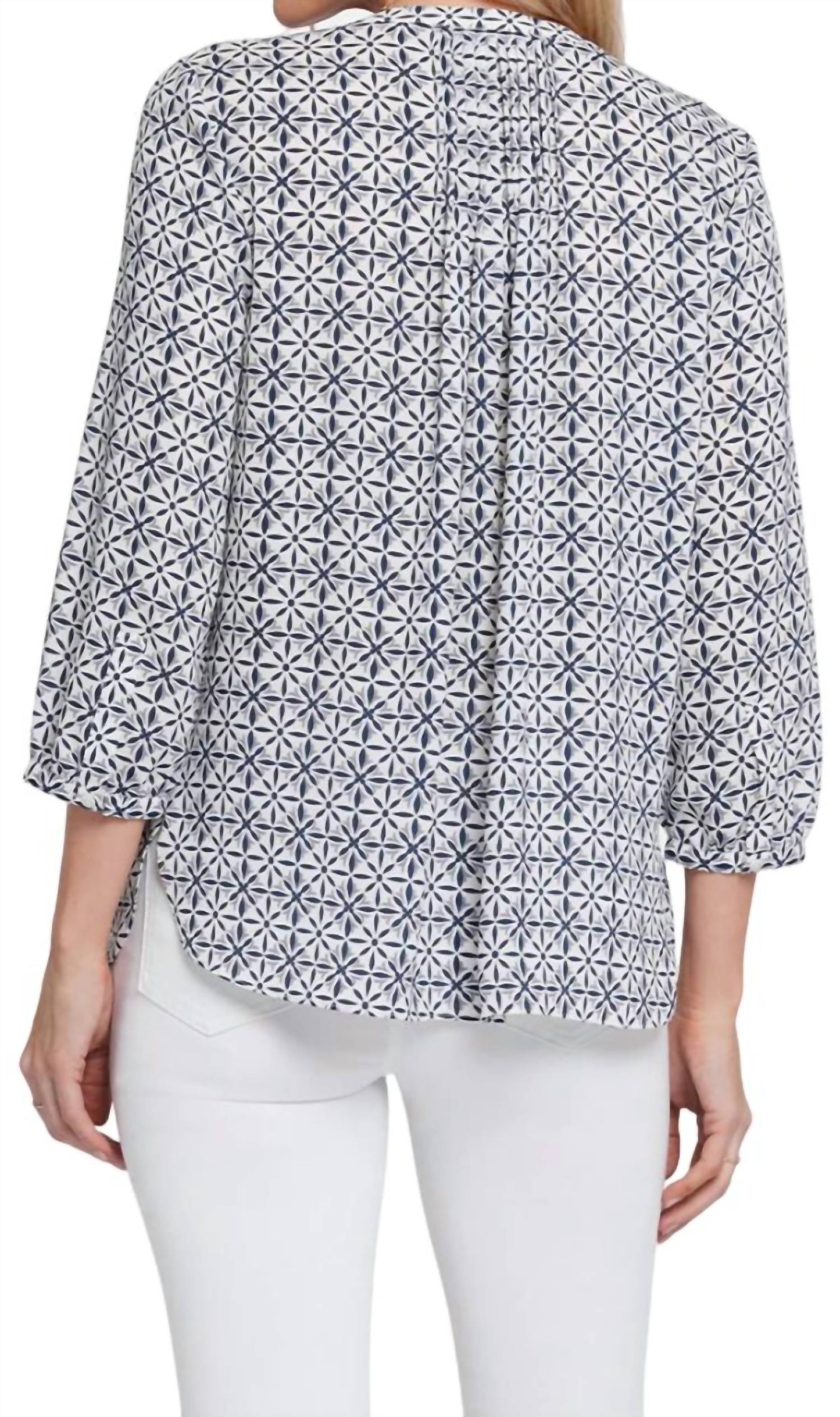 Nydj - Three-Quarter-Sleeved Pintuck Blouse