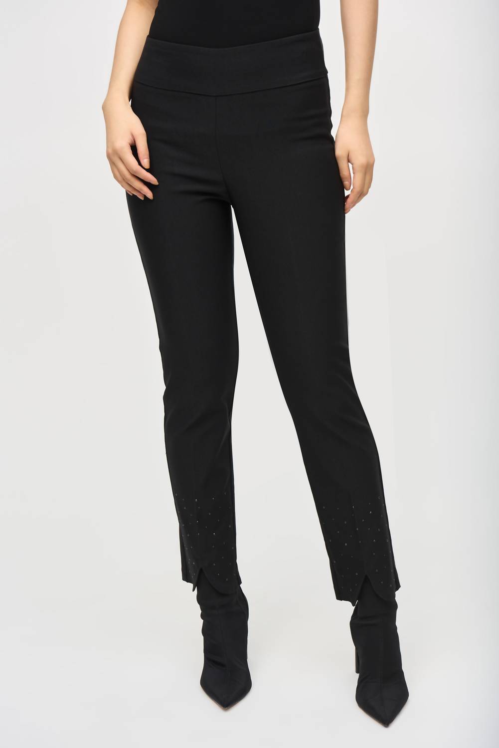 Joseph Ribkoff - Jeweled High Rise Slit Trousers