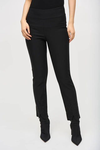 Joseph Ribkoff - Jeweled High Rise Slit Trousers