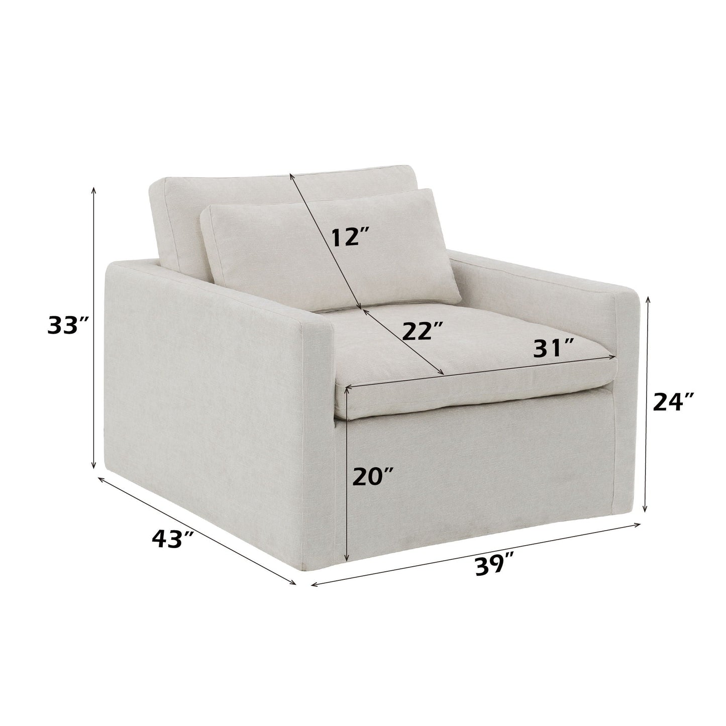 Naveen Swivel Chair with 1 Toss Pillow