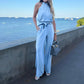 Raizz - Gisele Satin Top And Pants Set With Scarf