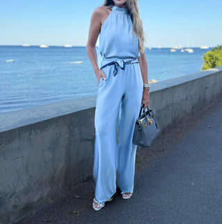 Raizz - Gisele Satin Top And Pants Set With Scarf