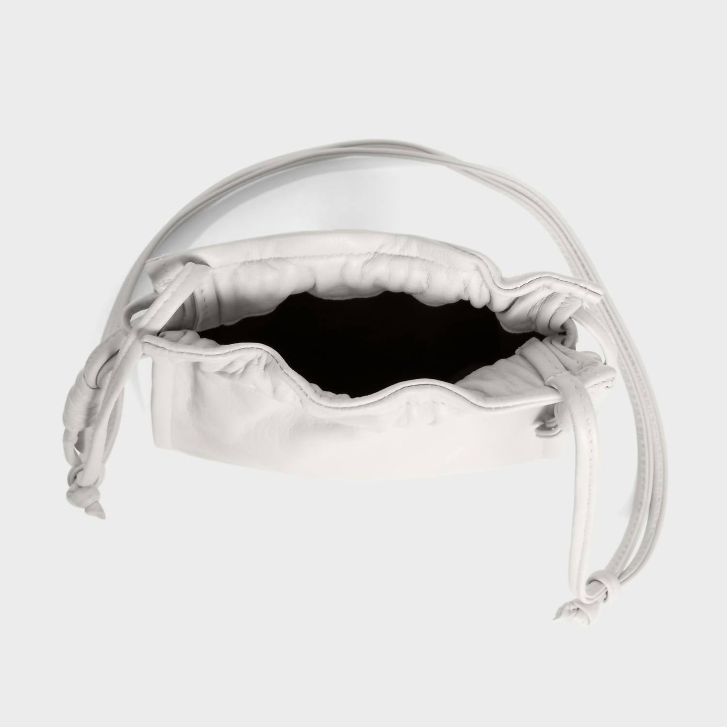 Lemiz - Women's Mini Bowie Drawstring Leather Bag