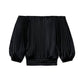 A.L.C. - Sienna Satin Pleated Off Shoulder Top