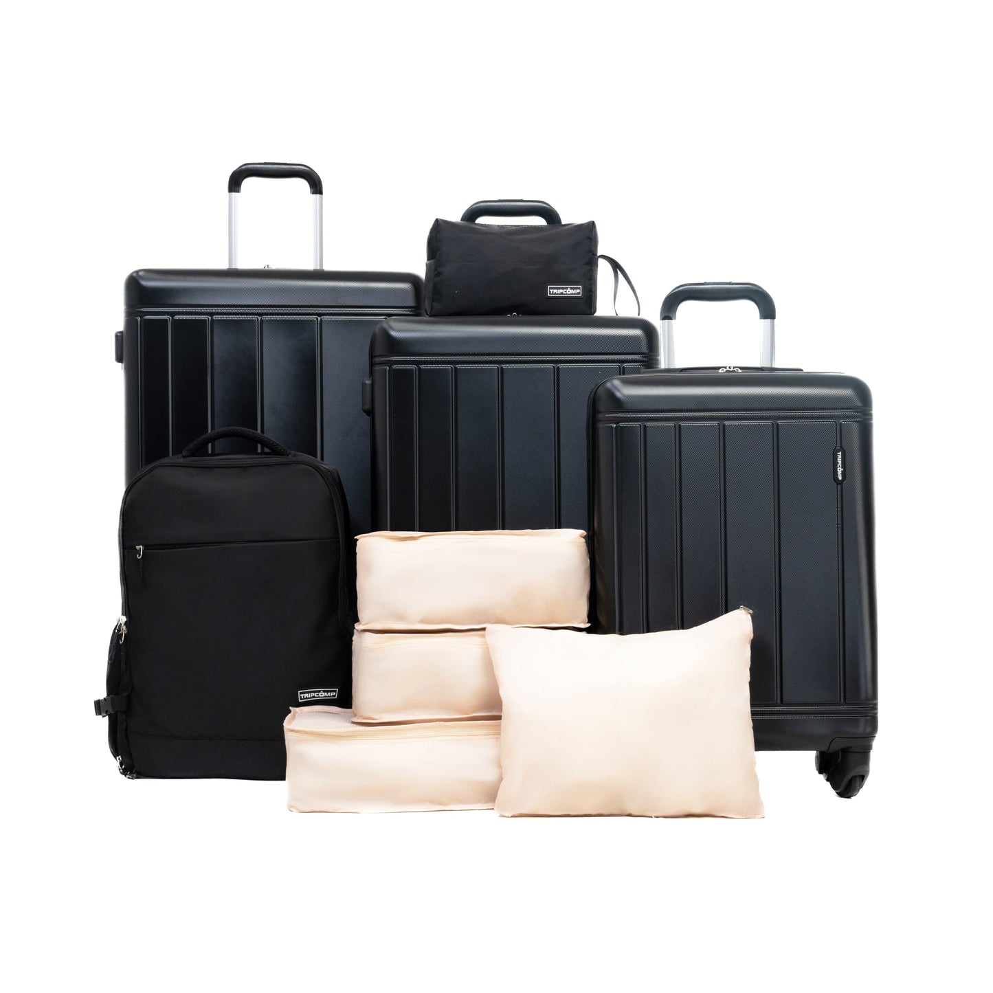 GigaTech 9-Piece Black Luggage Set With TSA Lock